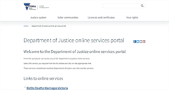 Desktop Screenshot of online.justice.vic.gov.au